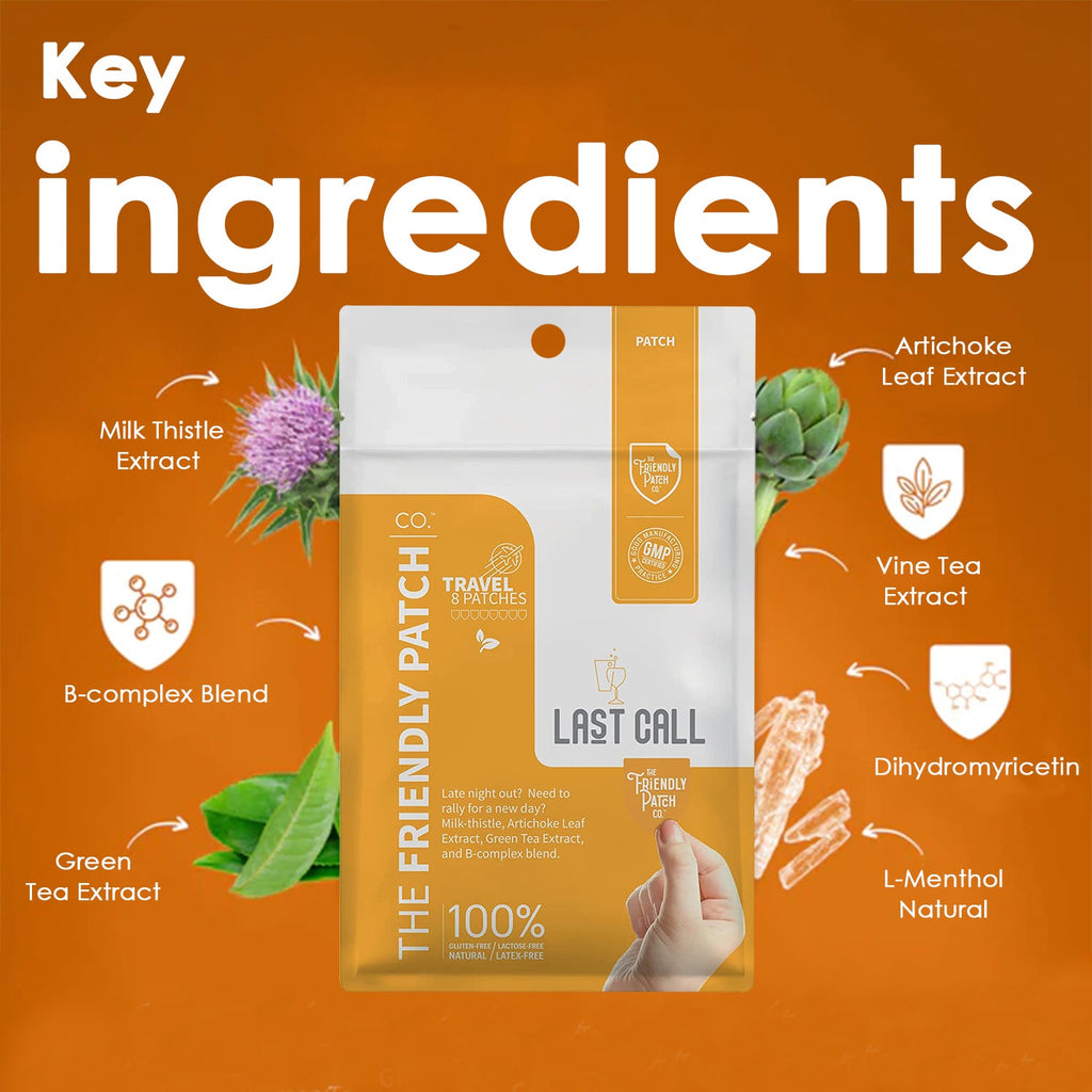 Last Call Patches: DHM & Milk Thistle Hangover Recovery Patches - 8 Pack